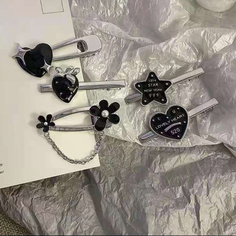 Kẹp Tóc Mỏ Vịt Nhiều Kiểu Dáng Phong Cách Gothic Mừng Năm Mới Chống Trượt Cho Nữ