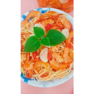 Mắm tép trộn đu đủ