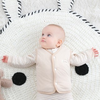  Áo gile cho bé Gile trần bông cho trẻ sơ sinh từ 0 tháng đến 2 tuổi có trần bông dày ấm khuy cúc bấm chắc chắn 