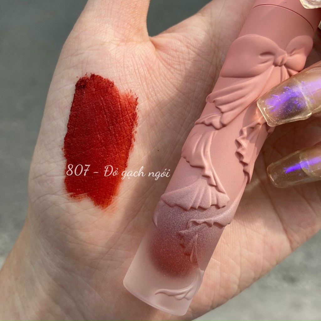 Son 1k 10k gogotales nơ mẫu mới vỏ khắc nơ handmade son môi màu đỏ gạch giá rẻ 1k son kem lì gogo tales giá rẻ