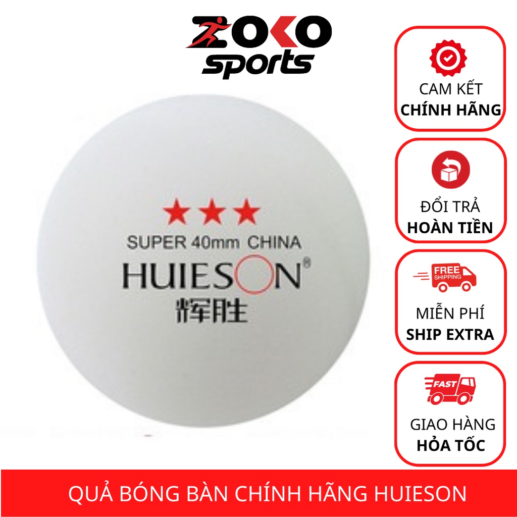 Bóng bàn tập, quả bóng bàn chinh hãng Huieson 3 sao bóng 40 chất lượng tốt - ZOKO SPORT