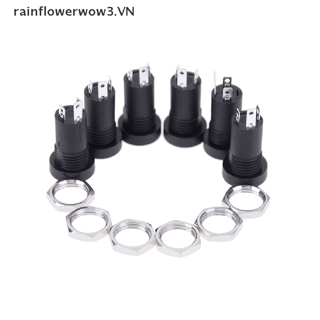 Bộ 2 Ổ Cắm Âm Thanh 3.5MM 3 Cực Màu Đen Kèm Đai Ốc Chuyên Dụng