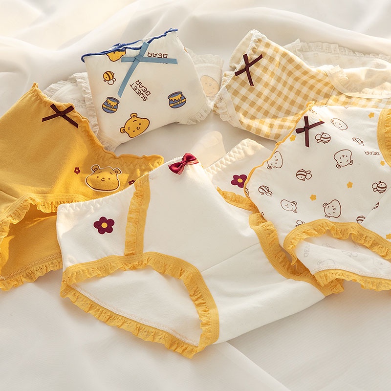 Quần lót nữ sinh sét 5 quần lót bé gái size đại chip nữ cute dễ thương từ 30 đến 50kg