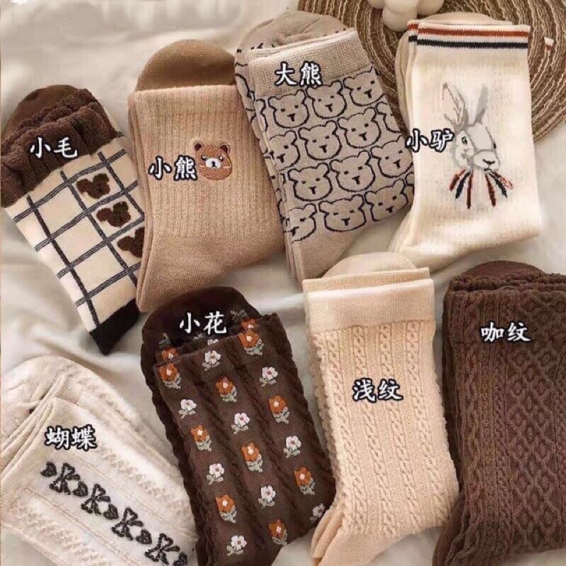 Set tất thổ cẩm cổ cao