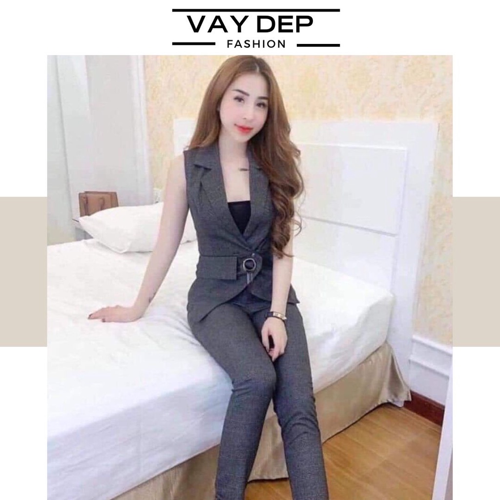 Set vest sát nách ghi xám sang trọng cao cấp