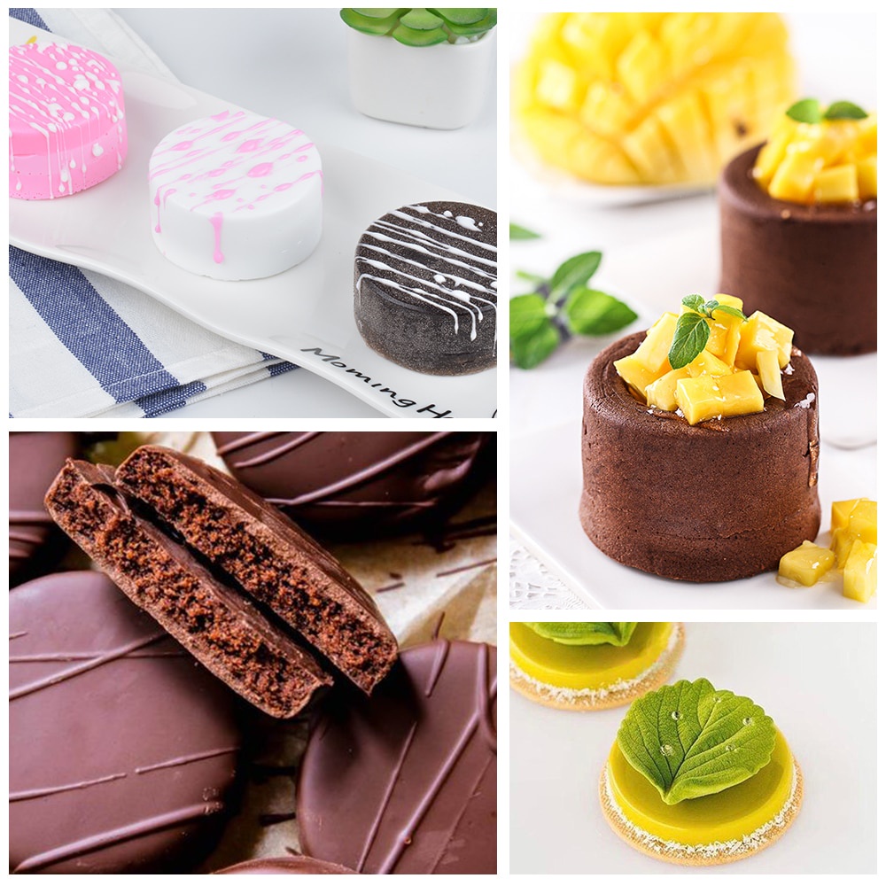 Khuôn Silicon Hình Trụ Tròn Làm Sô Cô La Bao Bánh Sandwich,Muffin Cupcake,Pudding Jello,Pannacotta,Mousse ,Xà Phòng