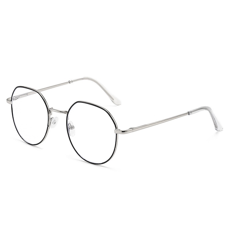 Kính Mát Gọng Kim Loại Hình Oval Chống Bức Xạ Ánh Sáng Xanh Thời Trang Cho Nữ