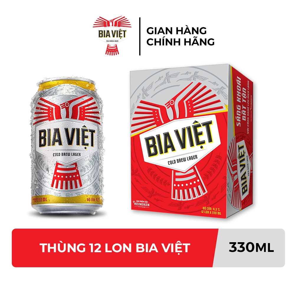 Thùng 12 lon Bia Việt 330ml
