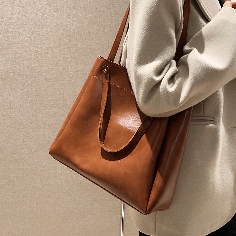 Túi Đeo Vai Da pu Sức Chứa Lớn Phong Cách Cổ Điển Cho Nữ