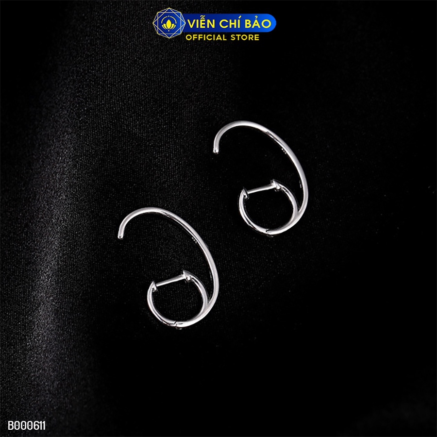 Bông tai bạc nữ cách điệu cá tính chất liệu bạc 925 thời trang phụ kiện trang sức Viễn Chí Bảo B000611