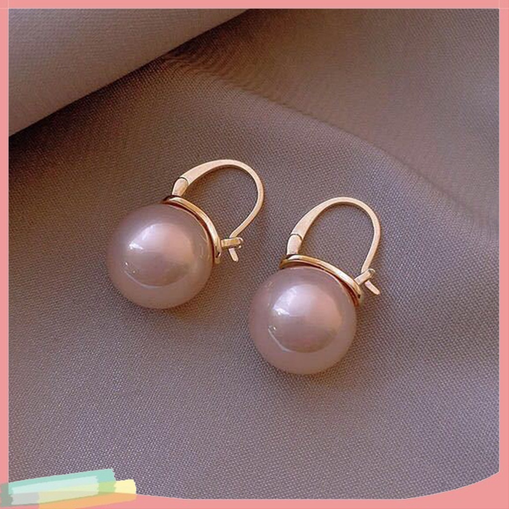 Đôi bông tai hình học đính ngọc trai giả thời trang cho nữ