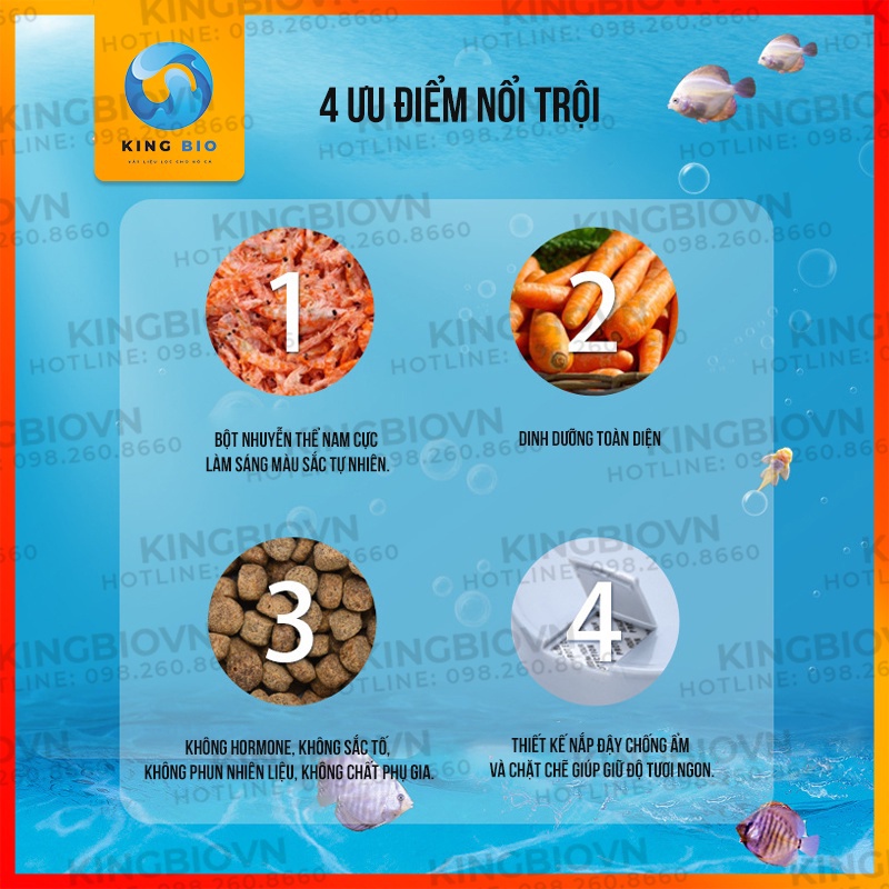 Cám Yee Platax hạt 1.5mm - Thức ăn cân bằng dinh dưỡng chuyên dụng cho cá ó lửa