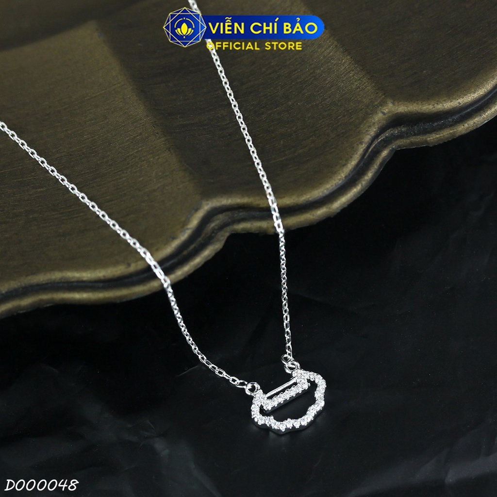Dây chuyền bạc nữ trường mệnh đính đá basic chất liệu bạc 925 thời trang phụ kiện trang sức Viễn Chí Bảo D000048