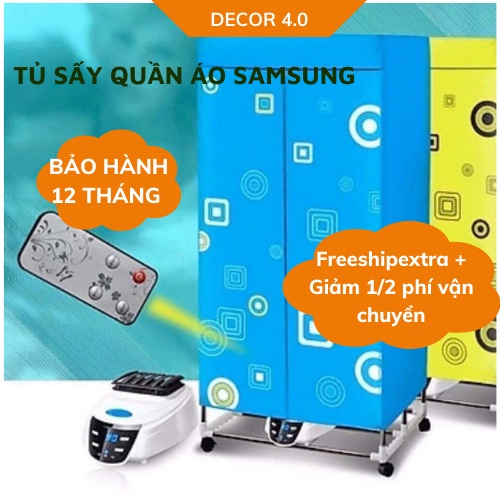 Tủ sấy quần áo, Máy sấy quần áo Samsung, Khử khuẩn kháng mùi, Bảo hành 12 tháng, Dễ dàng đi chuyển