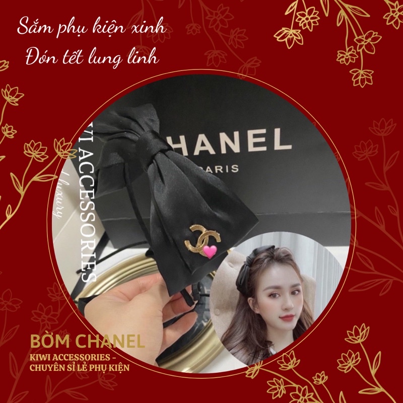 (Ảnh thật)Bờm nơ lụa lệch bên cho các nàng nhà kiwi