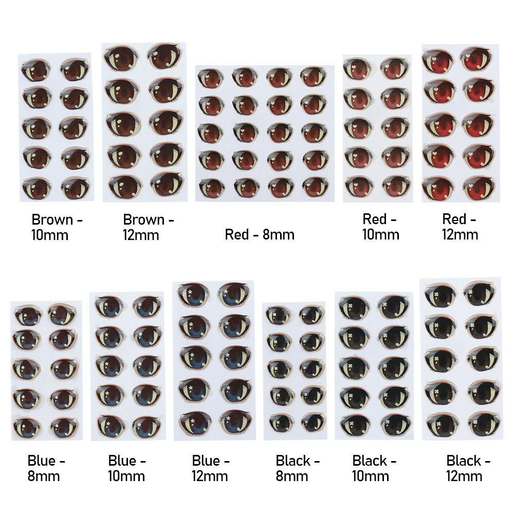 RAINBOW Bộ 5 Miếng Dán Mắt Kính Nhiều Kiểu Dáng Họa Tiết Hoạt Hình 8mm / 10mm / 12mm