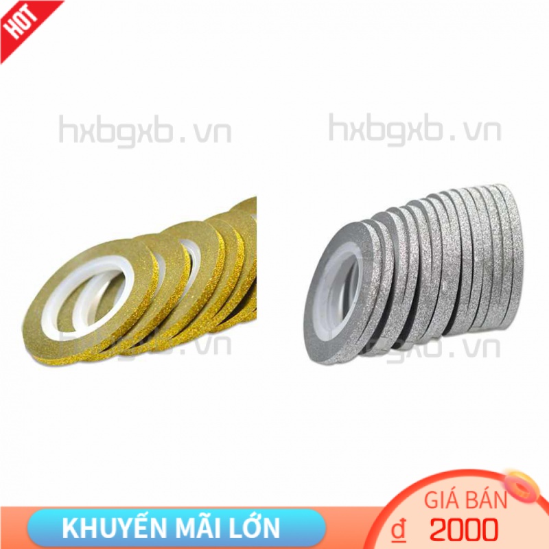[Hàng mới về] Cuộn dây ruy băng kim tuyến trang trí móng tay