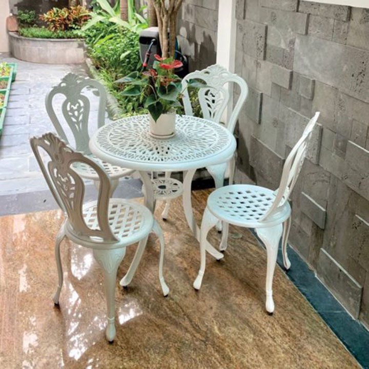 BÀN GHẾ SÂN VƯỜN KHÔNG TAY - NHÔM ĐÚC- NHẬP KHẨU