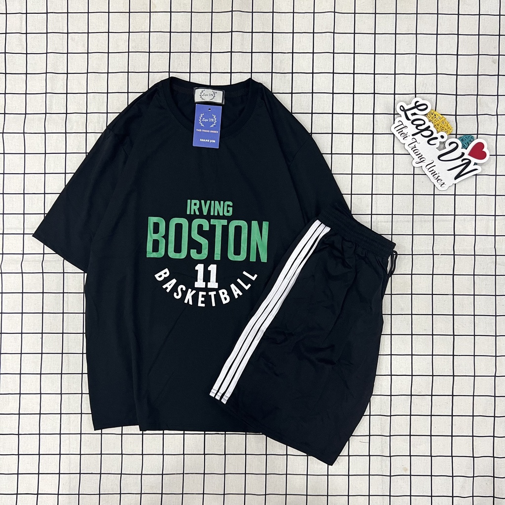 Set Bộ Thể Thao Bóng Rổ 11 Boston Nam Nữ Phong Cách Ulzzang- Lapi Vn, Phom Unisex, Freesize