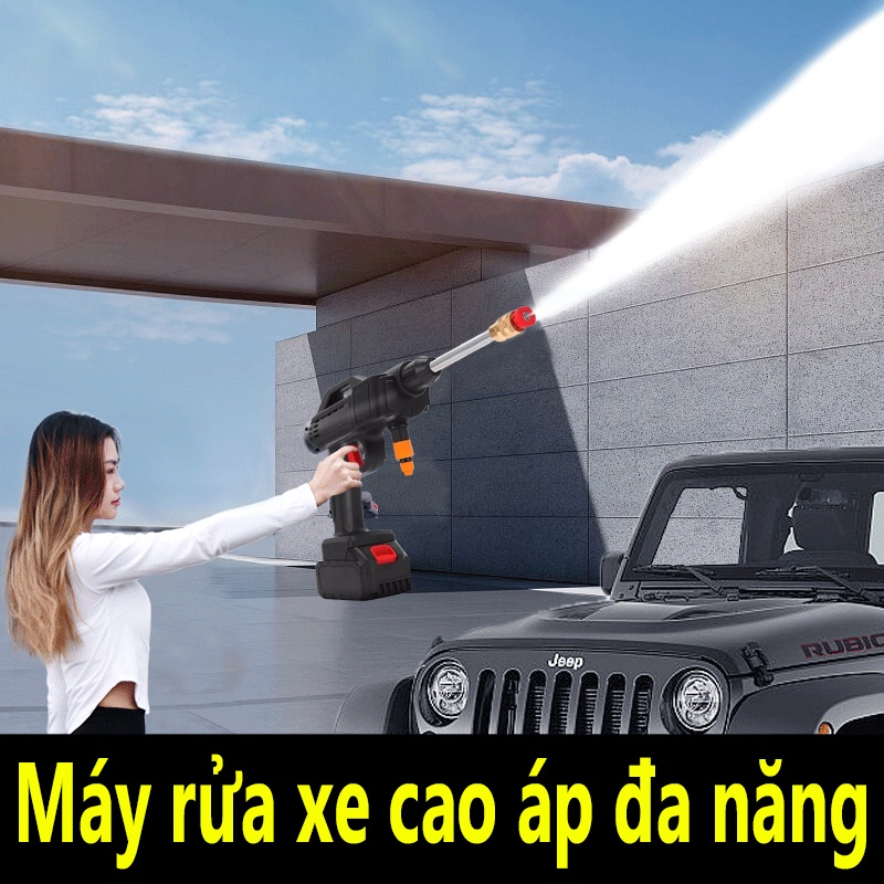Máy rửa xe dùng pin mini, Máy xịt rửa tăng áp gia đình,dùng cho ô tô xe máy xa đạp tưới cây rửa điều hòa