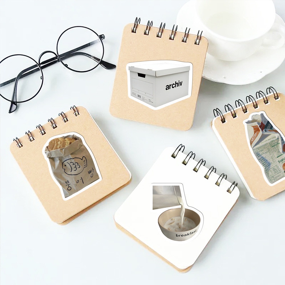 Bộ 57 Miếng Dán Trang Trí Điện Thoại / ipad Chống Thấm Nước Họa Tiết Hoạt Hình Dễ Thương DIY