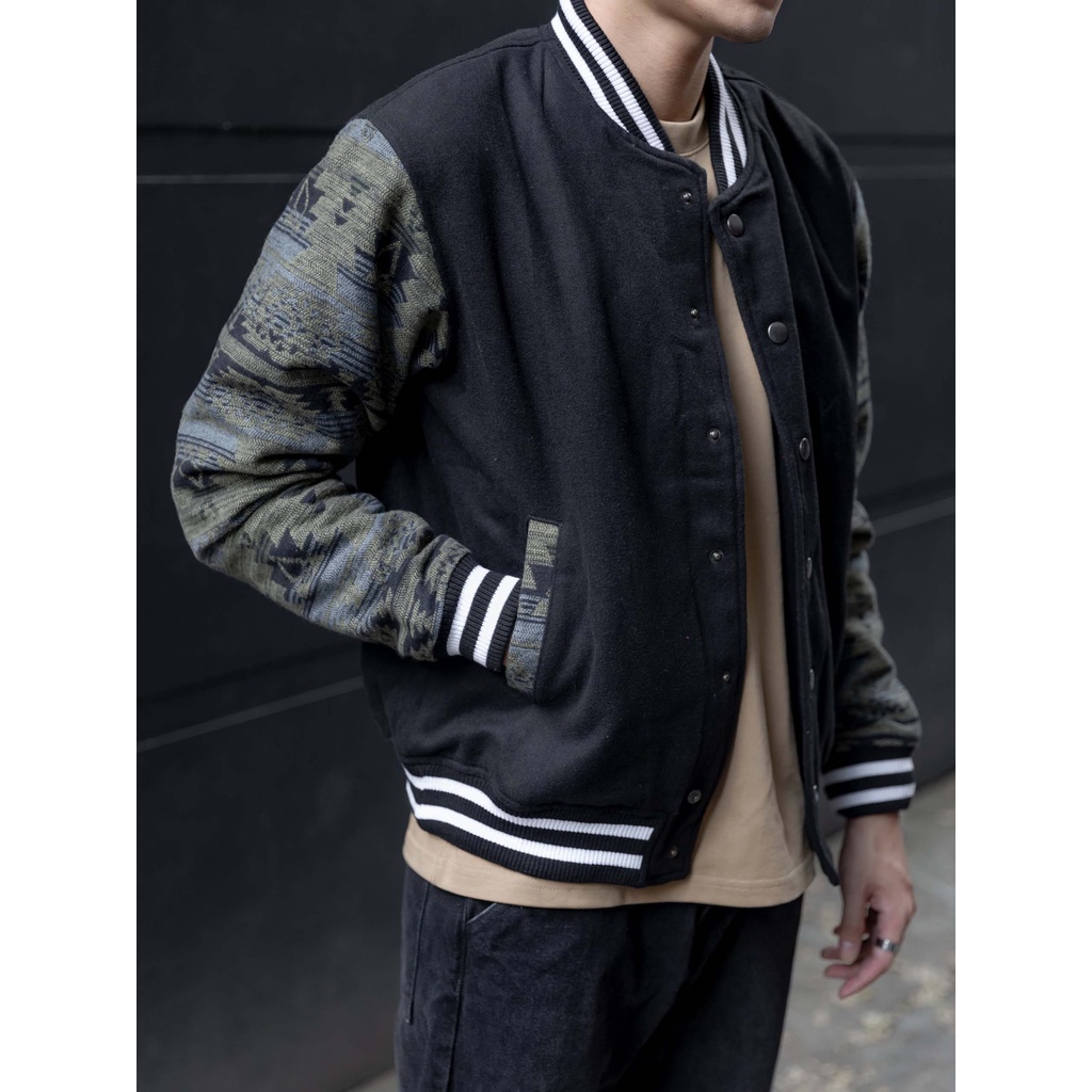 Áo Khoác Nam Varsity Brocade , Chất Vải Dạ Thoải Mái , AK0017-09 ,SOMEHOW