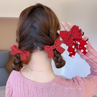 Set 2 dây cột tóc nơ đỏ xinh xắn đáng yêu cho bé gái