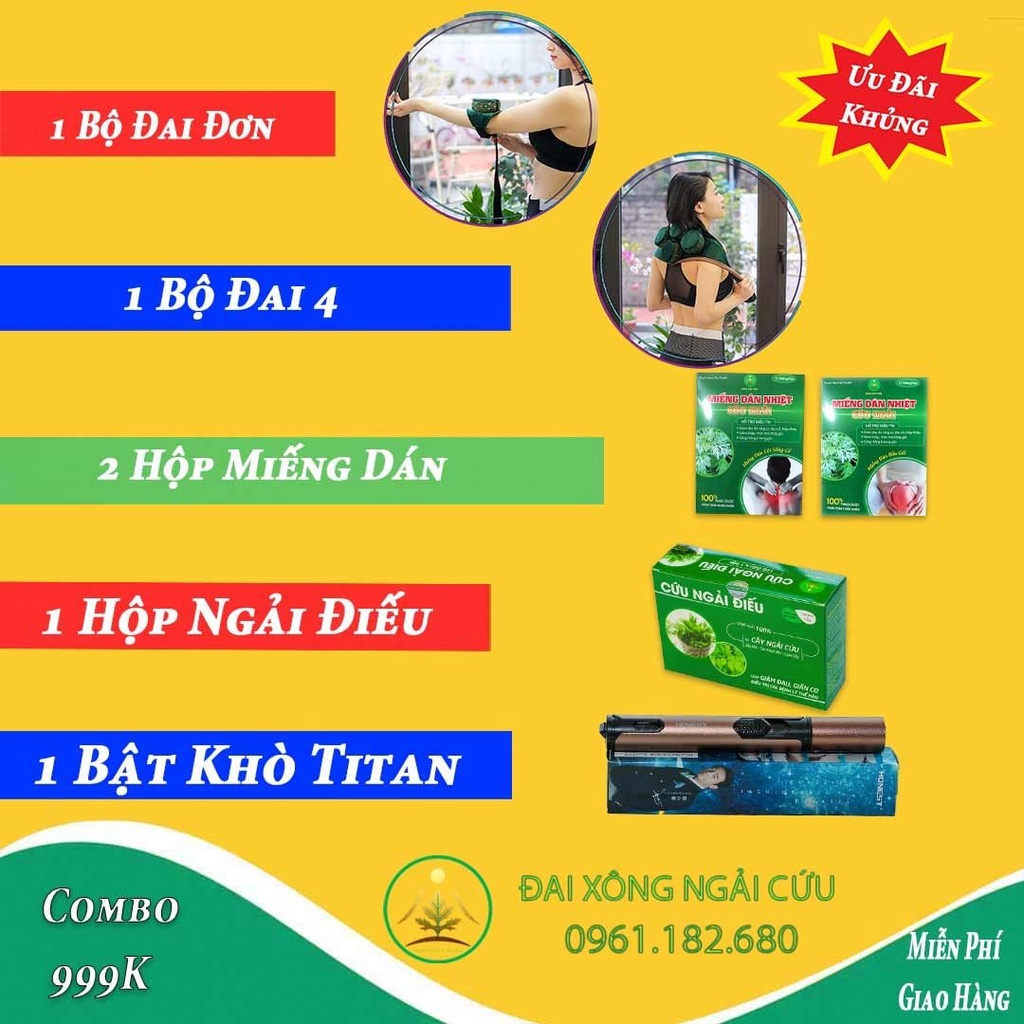 Combo đai xông ngải cứu Bách Kim Thảo gói VIP 02