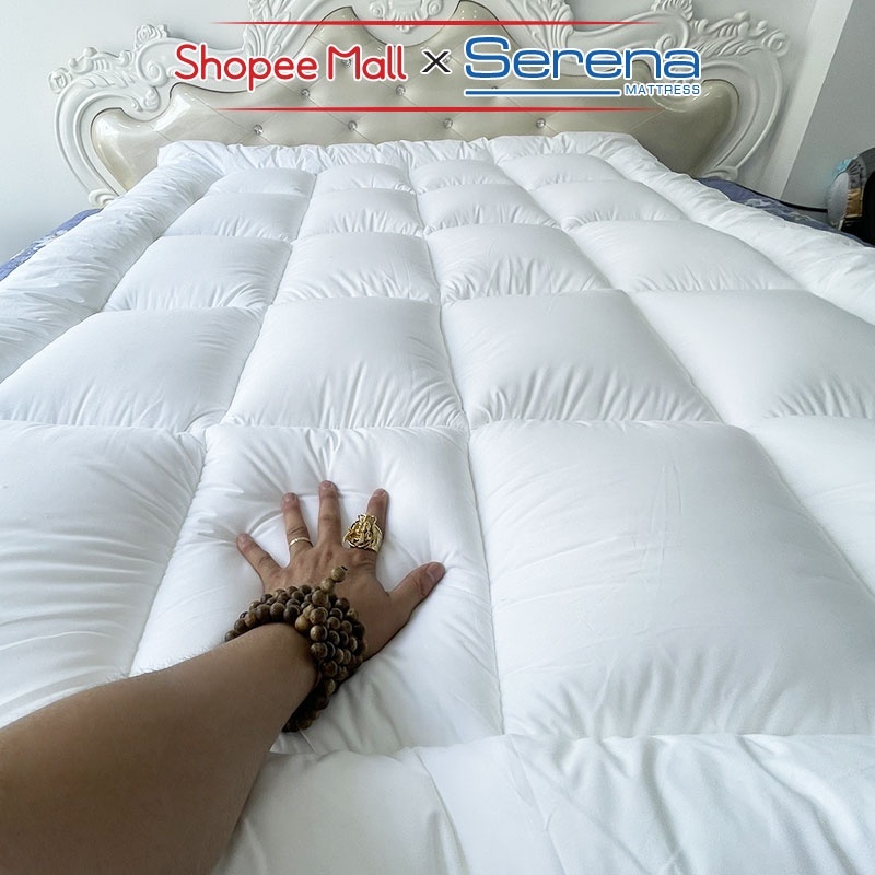Topper Lông Vũ Dày 9cm SERENA Chính Hãng Tấm Lót Trải Làm Mềm Nệm Đệm Topper Ngủ Trải Sàn