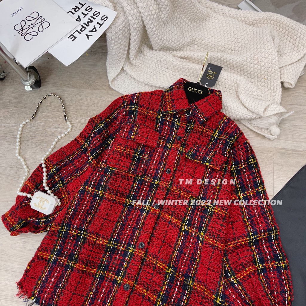 Áo sơ mi dạ tweed hot hit