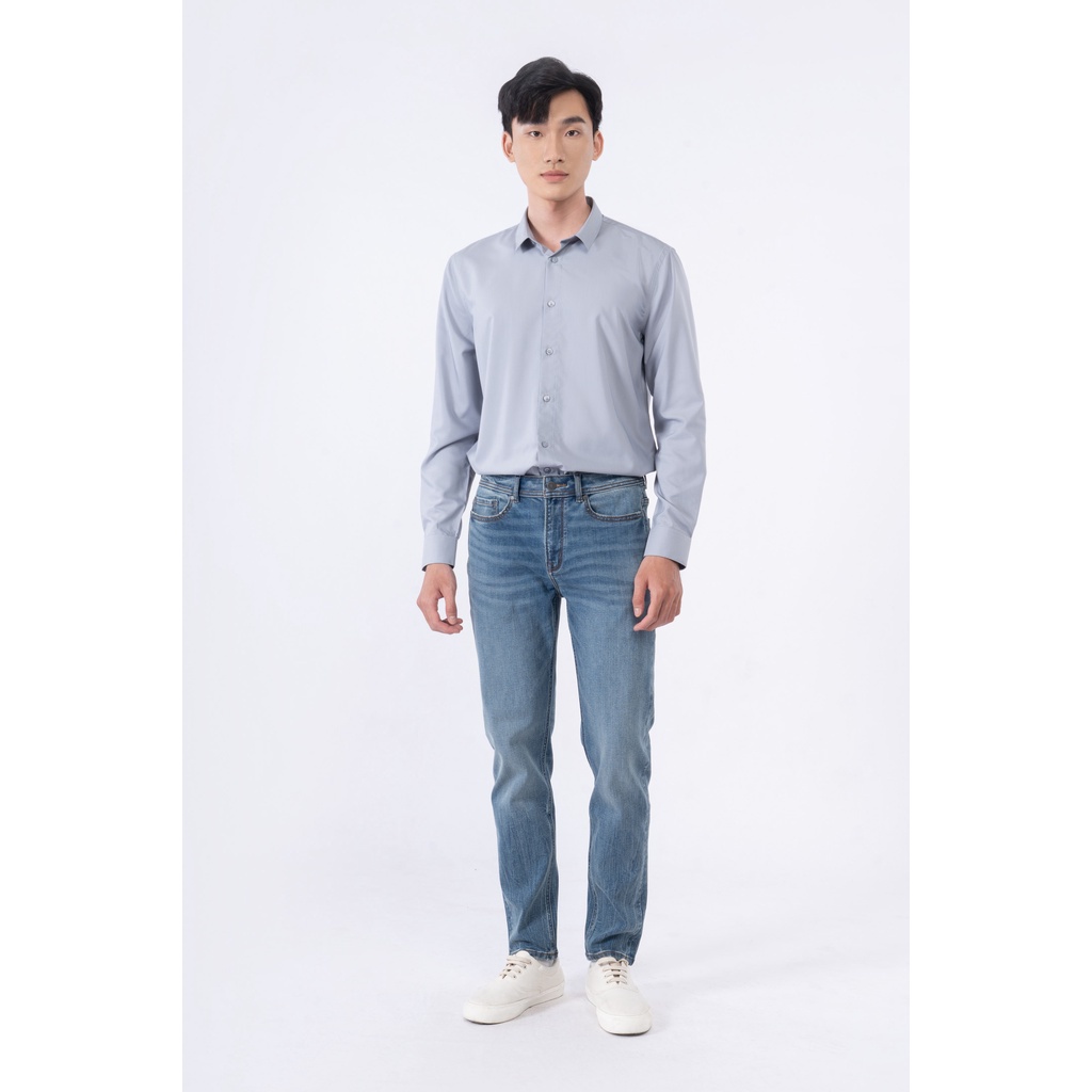 Quần Jean Nam Premium Trơn Co Giãn Form Slim - Routine 10F22DPA025