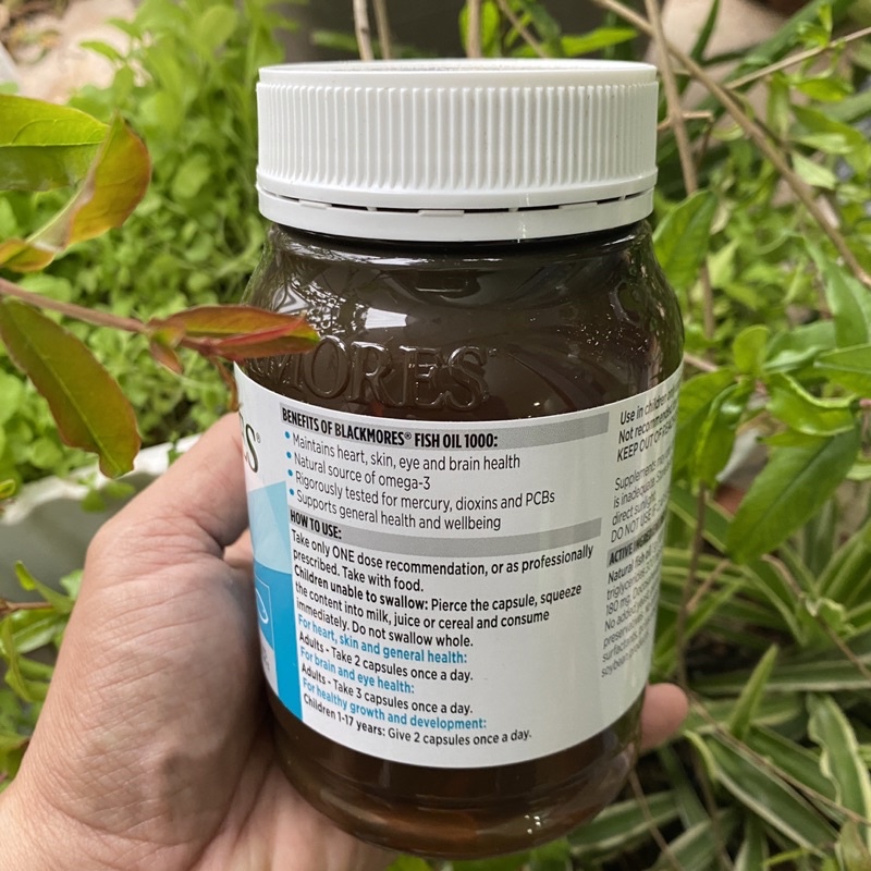 Viên uống dầu cá Blackmores Fish Oil 1000mg Omega-3 200 viên dầu cá tự nhiên hỗ trợ não bộ thị lực tim mạch