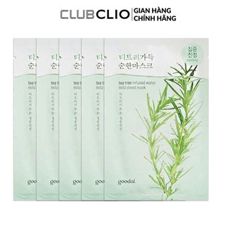 Combo 5 mặt nạ giấy làm dịu da goodal tea tree infused water mild sheet mask 23ml