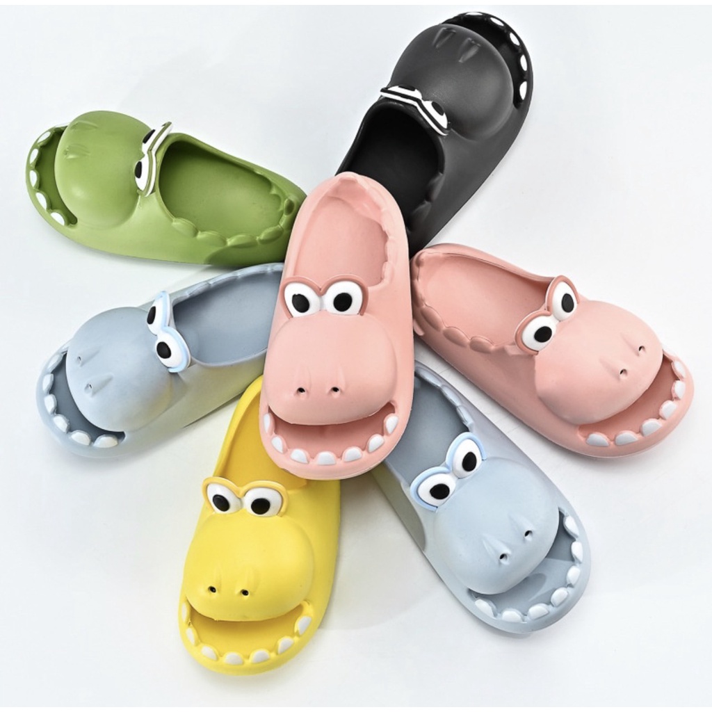 Dép quai ngang cá sấu,dép hà mã, cá xấu há miệng mắt to cho người lớn siêu cute phong cách Ulzzang Mã 19