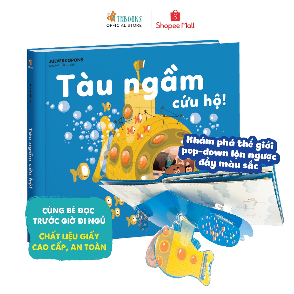 Sách POPDOWN lật mở tương tác 3D cho bé- Tàu Ngầm Cứu Hộ