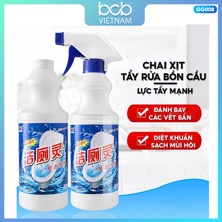 Chai Xịt Tẩy Rửa Bồn Cầu Nhà Vệ Sinh Làm Sạch Bóng Vòi Sen Hoặc Các Bề Mặt Inox Trong Toilet An Toàn Khi Xịt Dùng GG008