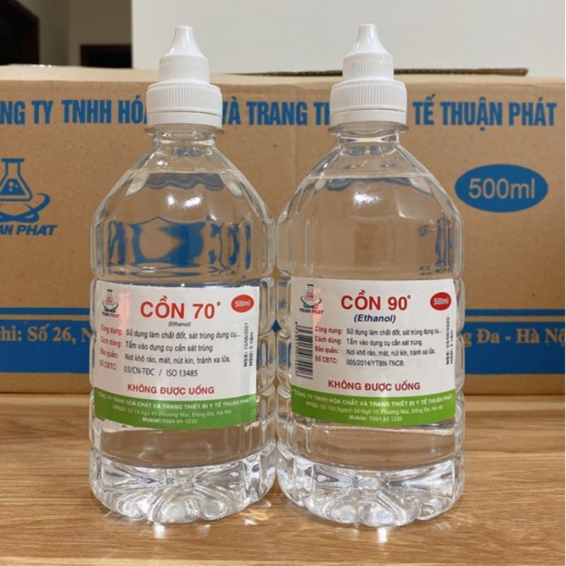 Cồn Y tế sát khuẩn 70độ và 90độ (Chai 500ml)
