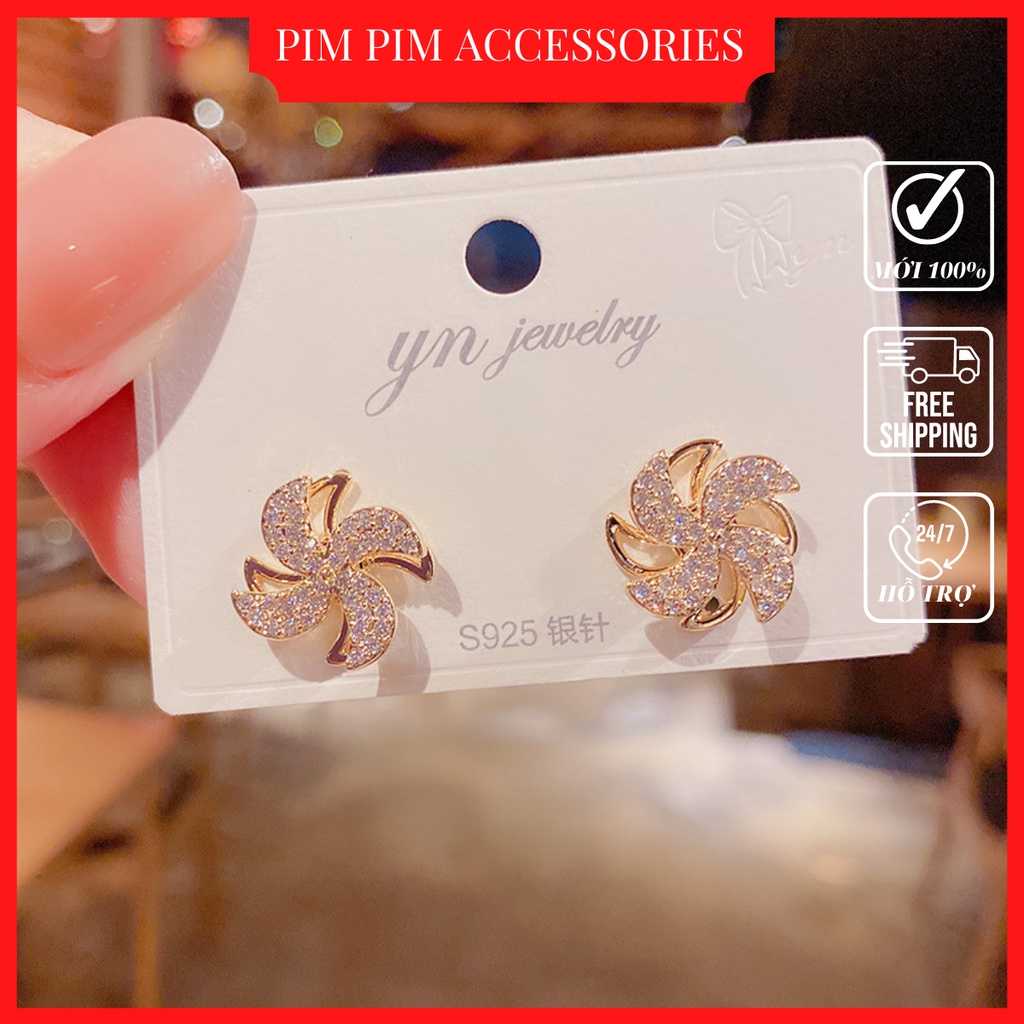 Khuyên tai nữ Hàn Quốc chất liệu S925 thiết kế độc đáo trẻ trung dễ thương