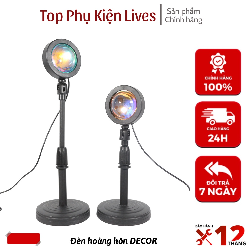 【HOT TIKTOK HÀNG SẴN】ĐÈN LED chiếu hiệu ứng bình minh hoàng hôn làm đèn DECOR trang trí, có thể điều chỉnh độ cao MOXI