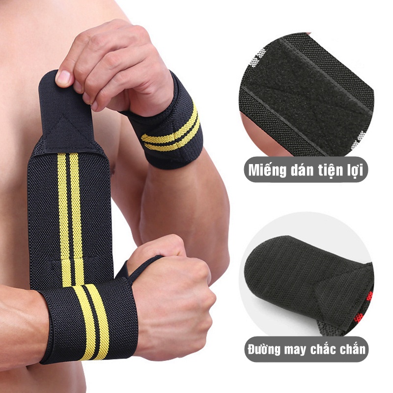 01 Đôi Bảo Vệ Cổ Tay Thể Thao Tập Gym QCT/03 Chính Hãng Băng Quấn Cổ Tay Dùng Cho Tập Tạ Cầu Lông Tennis Tập Xà