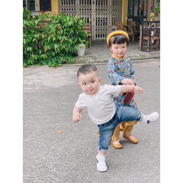 Áo polo trắng cho bé HM auth 4m-4y