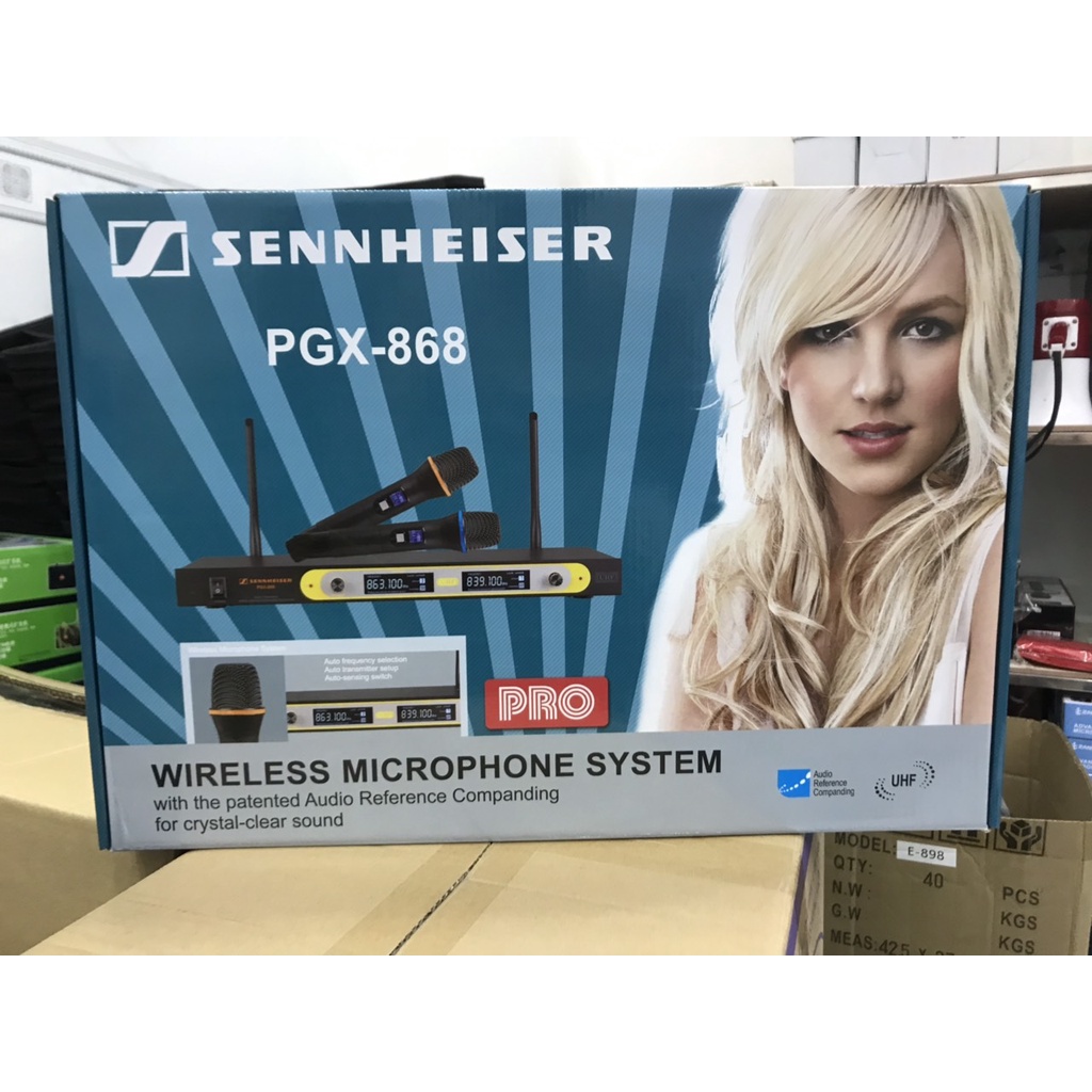 Micro không dây Sennheiser PGX-868, tay kim loại, đầu thu lớn đáng giá