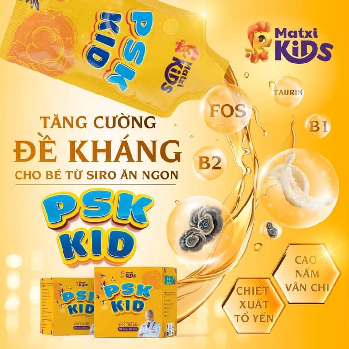 SIRO TRẺ EM ĂN NGON PSK KID, HỘP 30 GÓI, CHÍNH HÃNG, DATE MỚI
