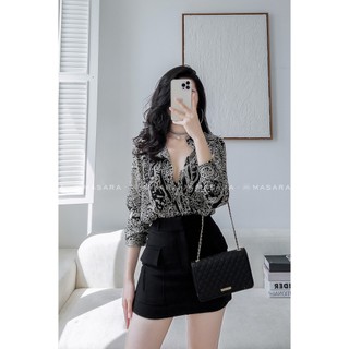 Sơ mi lụa hoạ tiết Royal MASARA