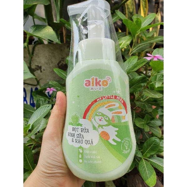 CÓ 2 HƯƠNG - Bọt rửa bình sữa và rau củ Aiko 500ml