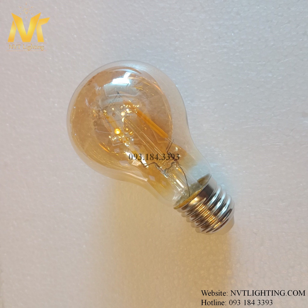 Bóng đèn Edison A60 dimmer vỏ vàng nắng