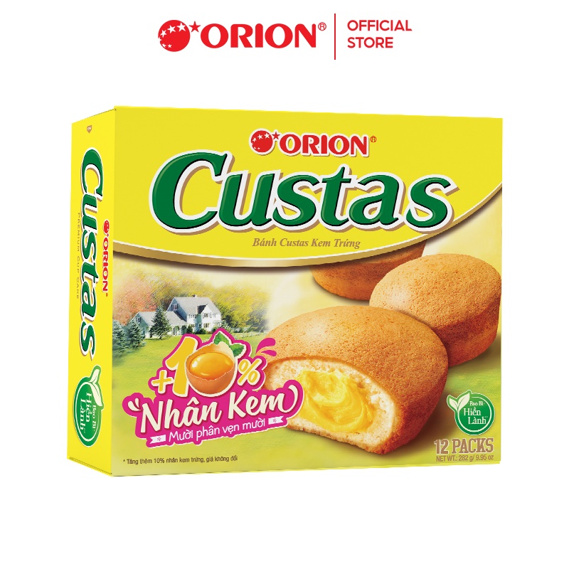 Hộp 12 gói bánh Orion Custas kem trứng (282G)