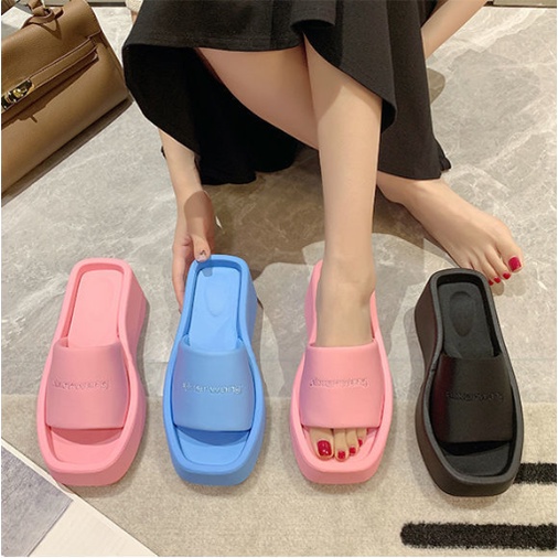 Dép Cao Gót Đế Dày Chống Thấm Nước Thời Trang Mùa Hè 2022 Mới Cho Nữ