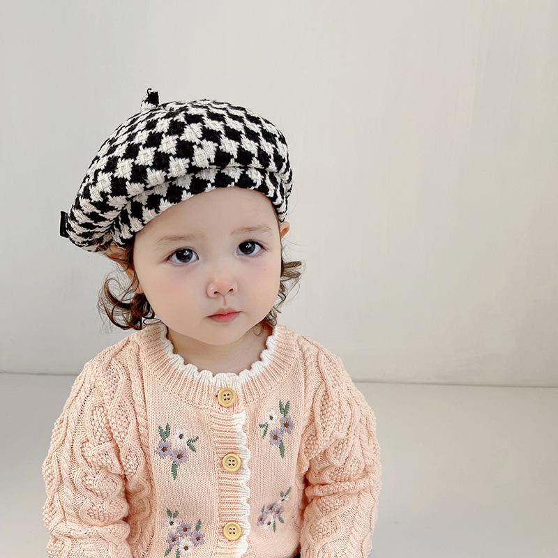 Mũ nồi caro vải mềm cho bé