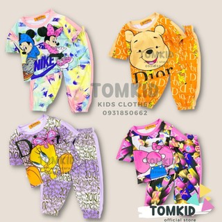 Đồ bộ cho bé gái đồ dài cho bé gái thun lạnh chính phẩm loại 1 co giãn không nhão vải 10-40kg Tomkids
